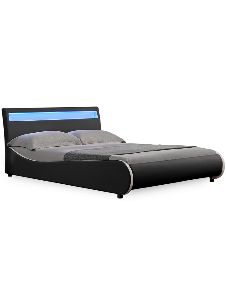 Corium Corium LED Valencia Polsterbett  in Schwarz (B)140cm günstig kaufen onesize