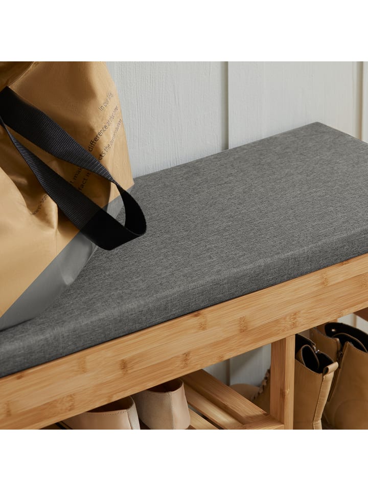 SoBuy Schuhbank mit Sitzkissen in Natur - (B)90 x (H)45 x (T)30 cm günstig kaufen onesize
