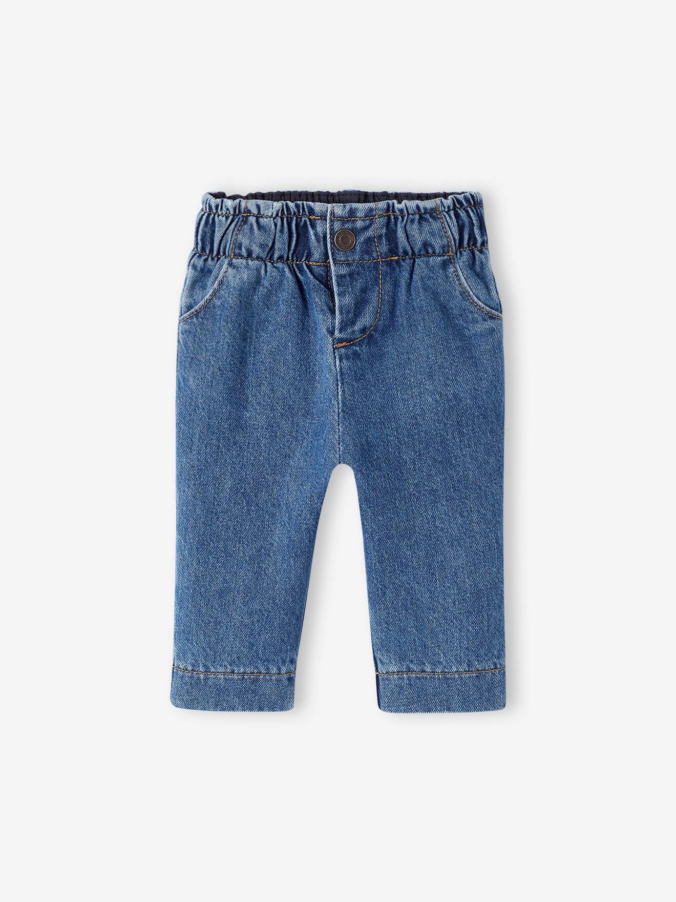 Vertbaudet Weite Baby Jeans mit Schlupfbund Oeko-Tex - blue stone