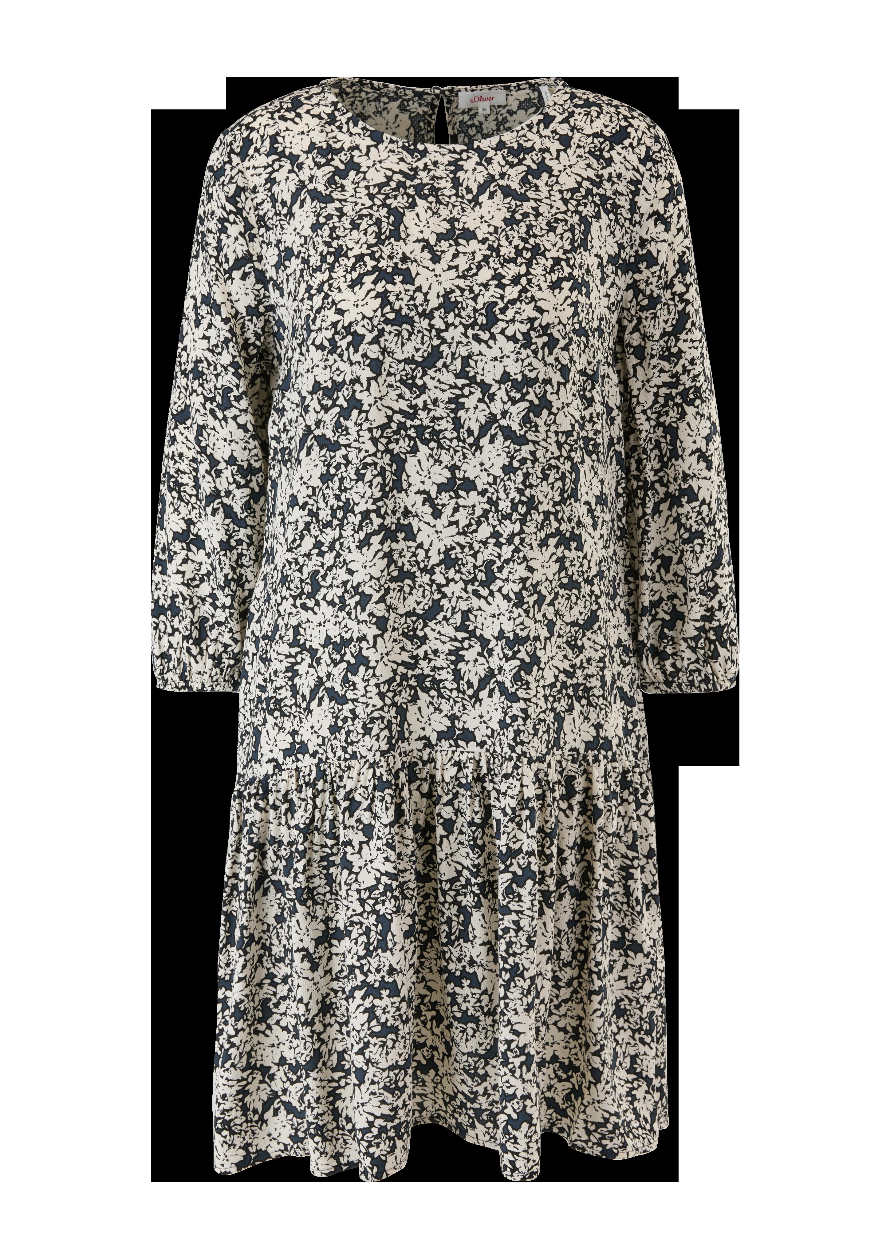 Gemustertes Kleid mit Volant  2120533-59A1