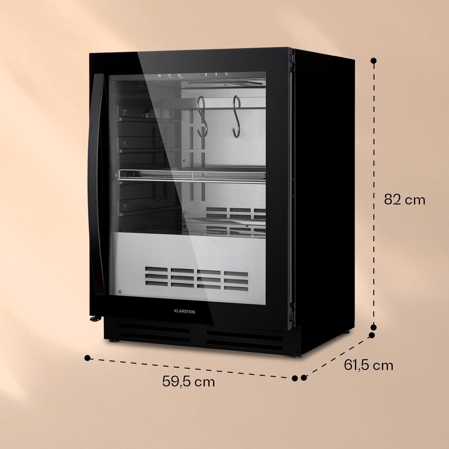 Klarstein Getränkekühlschrank HEA10-Steakhouse98-O 10039934, 82 cm hoch, 59.5 cm breit, Steakhouse Flesich Kühlschrank Fleischreifeschrank