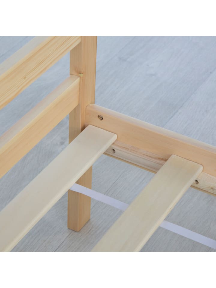 Homestyle4u Holzbett 140x200 in Braun günstig kaufen 140 x 200 cm