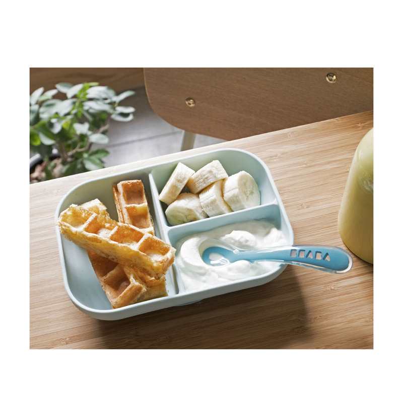 Coffret repas compartimenté 2 pièces bleu Beaba