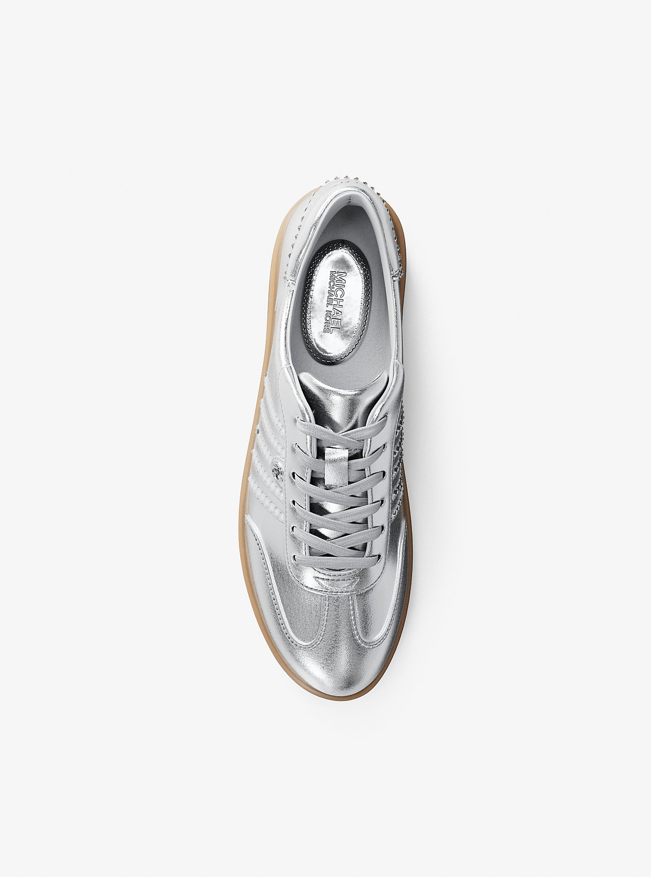 Scotty Utsmykket Metallisk Skinnsneaker - SØLV