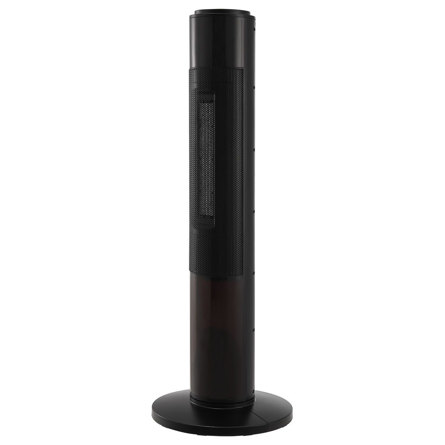 Juskys Heizlüfter Turm-Keramik-Heizer 1000/2000W in Schwarz, 2000 W, 2 Leistungsstufen, 50° Oszillation, LCD, Fernbedienung, Kamineffekt