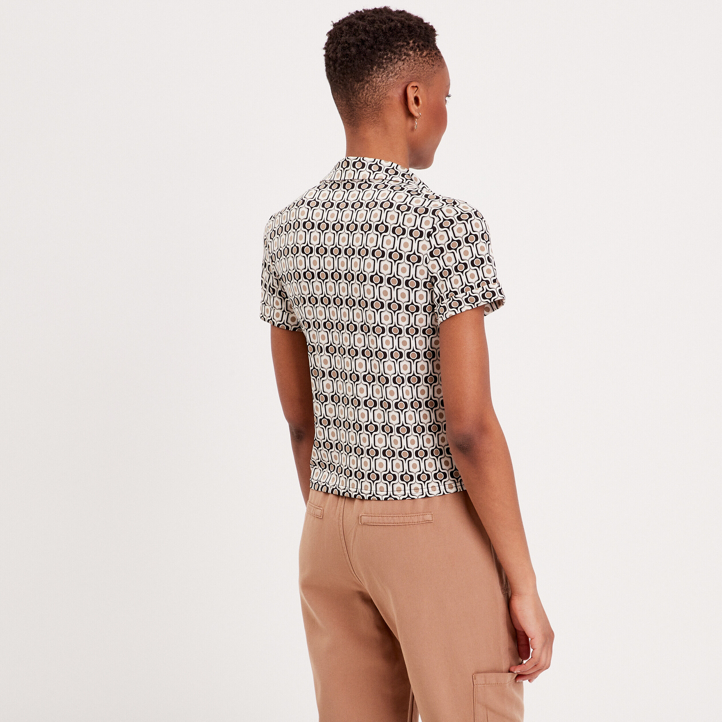 Chemise manches courtes beige femme | Cache Cache