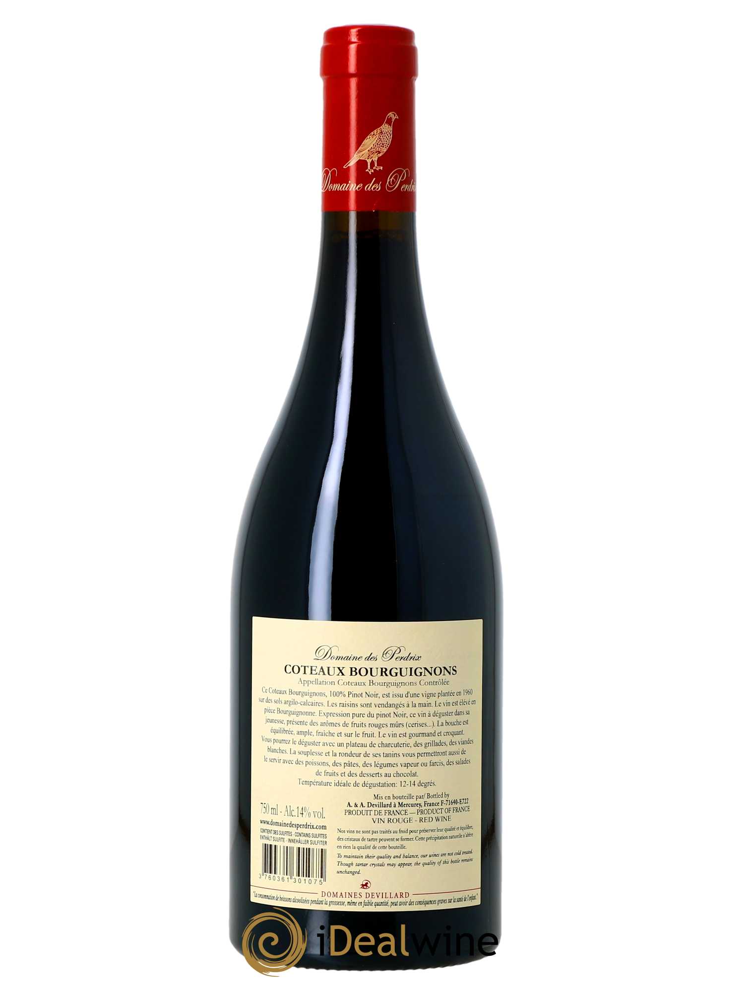 Coteaux Bourguignons Perdrix (Domaine des)  2020 - Lot de 1 Bouteille