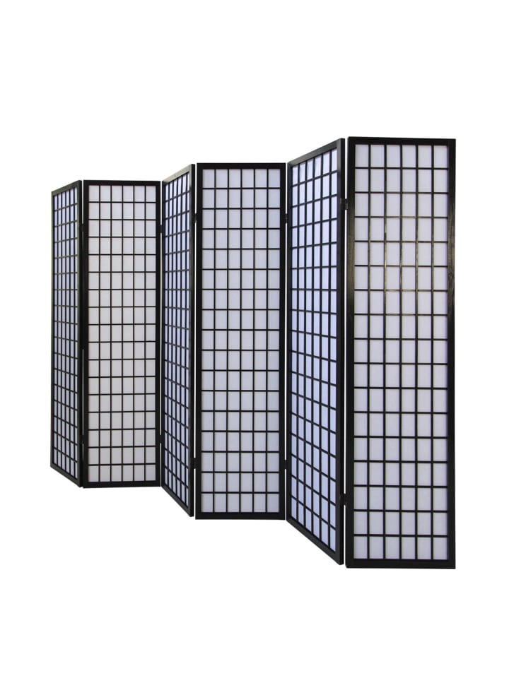 Homestyle4u 6-tlg Paravent in Schwarz 264x175 günstig kaufen onesize