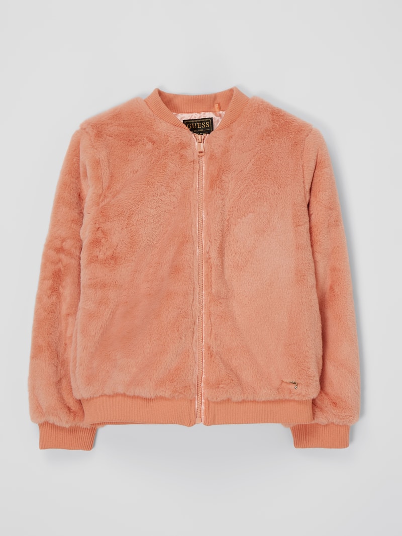 Jacke aus Kunstfell in apricot