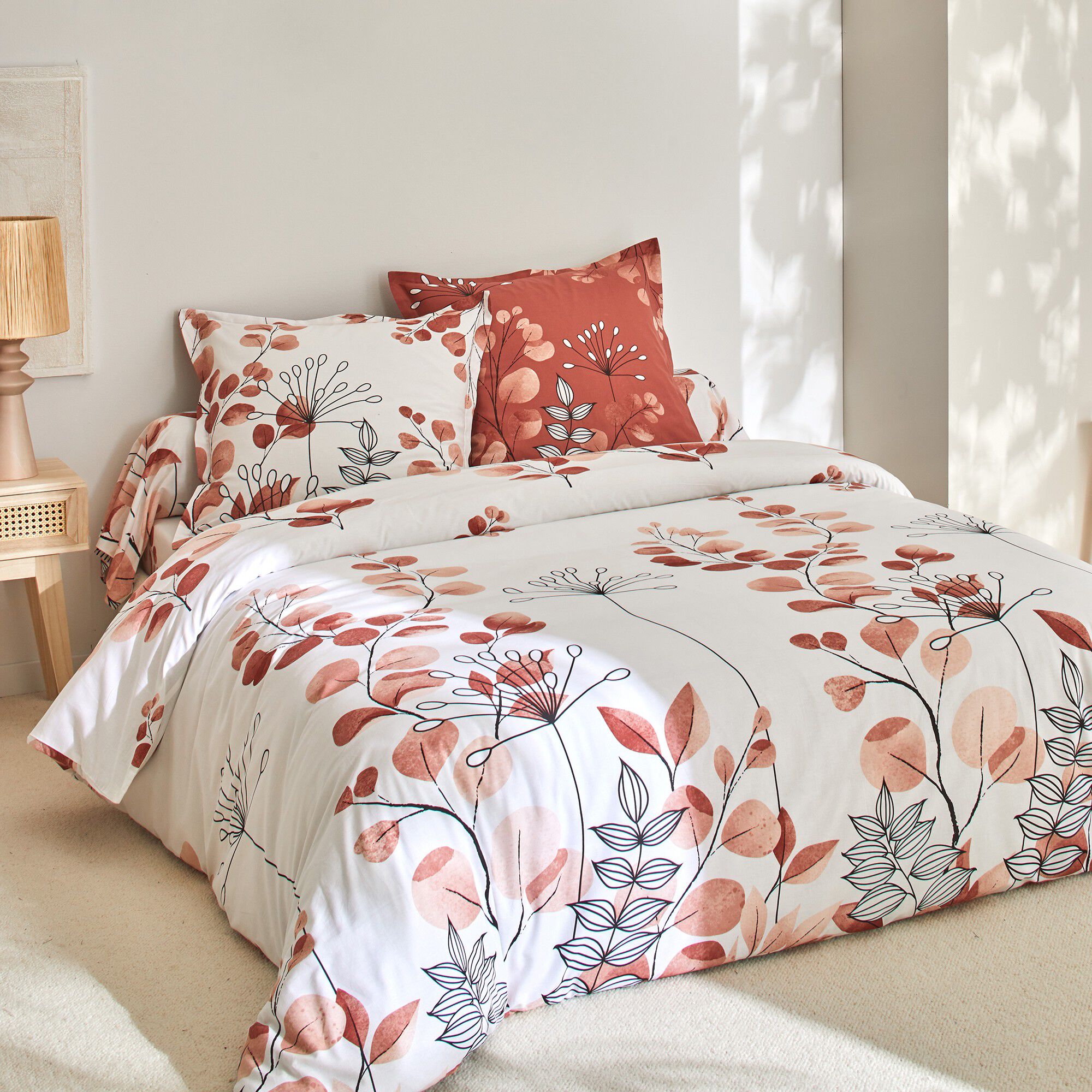 Linge de lit Danae en coton imprimé