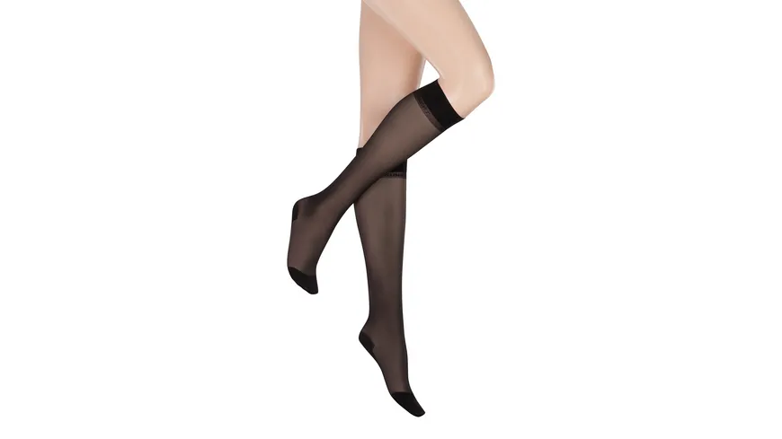KUNERT Damen Kniestrümpfe mit Baumwollsohle COTTON SOLE 20 DEN black