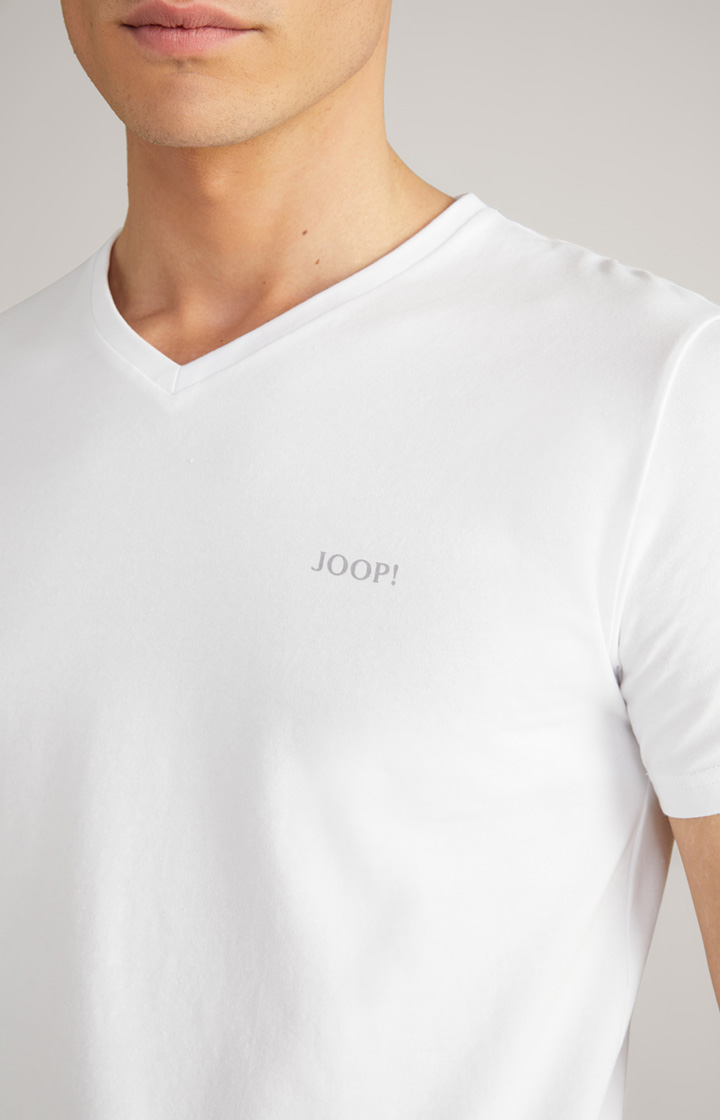 2er-Pack Feiner Stretch T-Shirts in Weiß