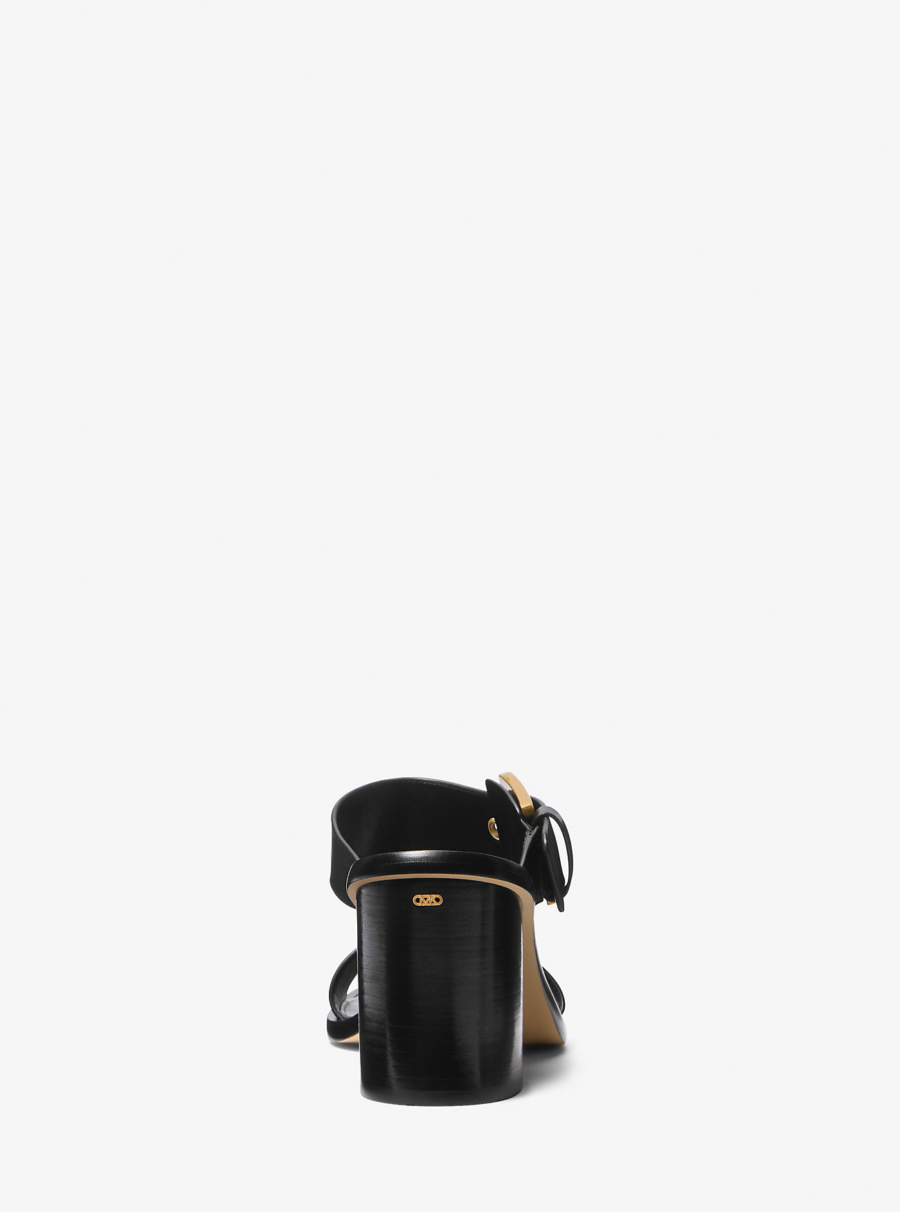 Irene Leather Block Heel Sandal - BLACK