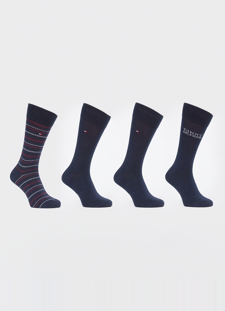 Șosete cu model Tommy Hilfiger, într-un pachet cadou de 4.