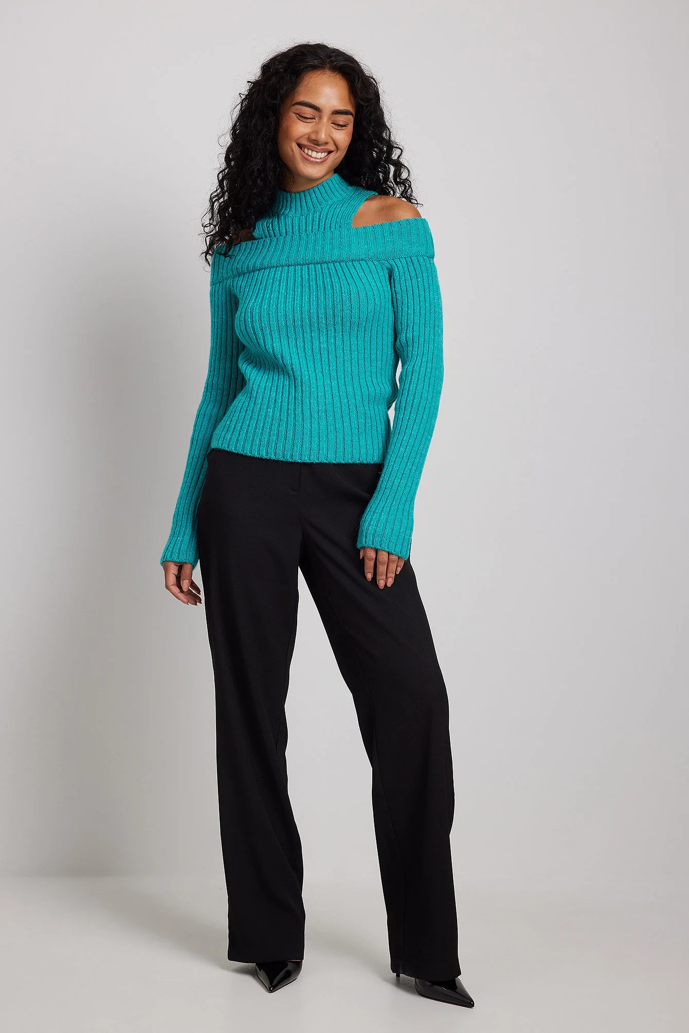 Gerippter Strickpullover Two-In-One