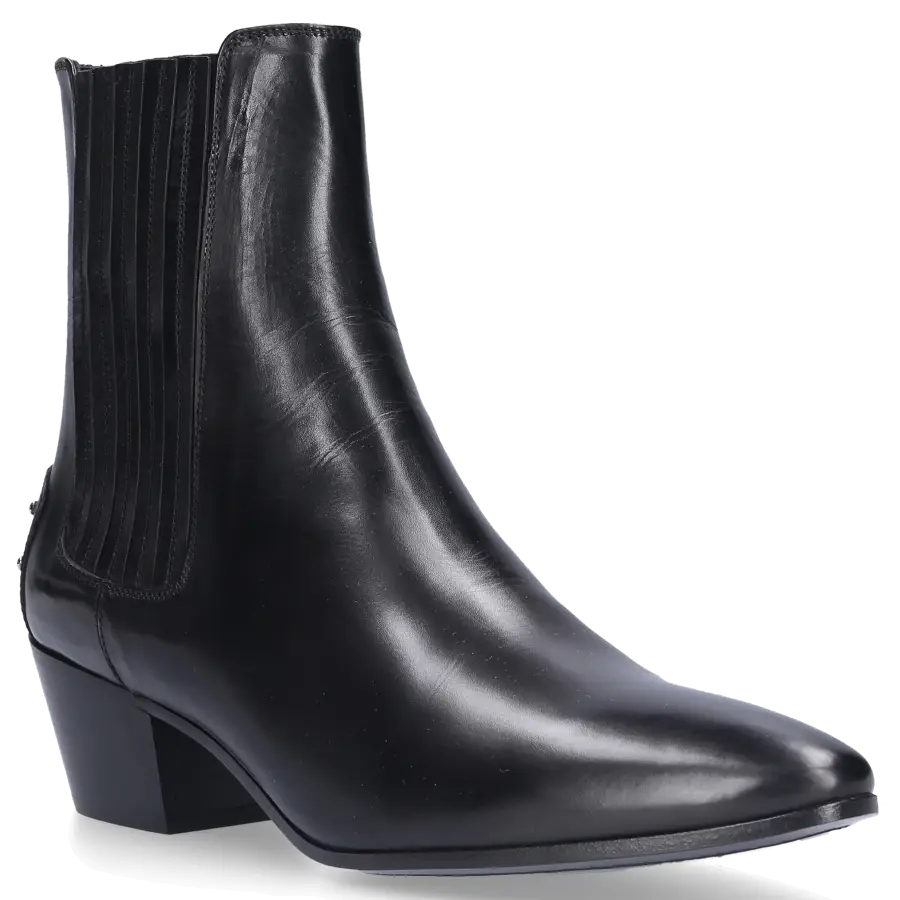 Saint Laurent - Stiefeletten WEST 45 Kalbsleder Logo schwarz - schwarz