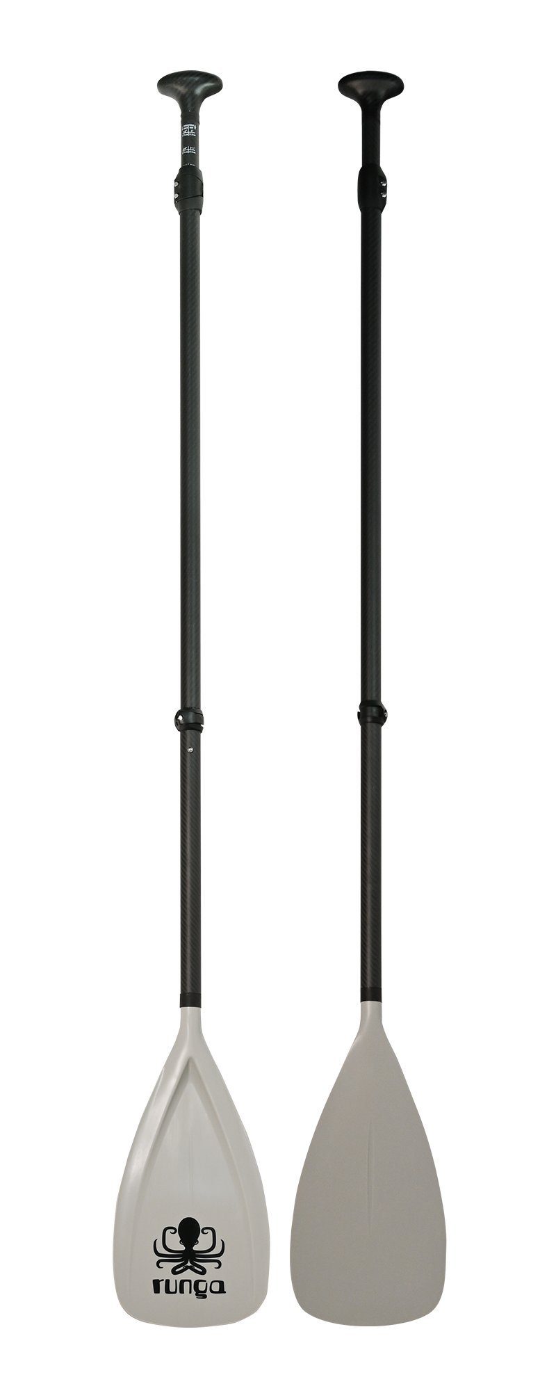 Runga-Boards Teil-Carbon Vario-Paddel schwarz/grau 3-tlg Stand Up Paddling SUP SUP-Paddel, (Runga Teil-Carbon Vario-Paddel schwarz/grau 3-tlg, 1-St)