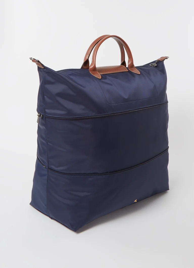 Borsa da viaggio espandibile Longchamp Le Pliage Original con dettagli in pelle.