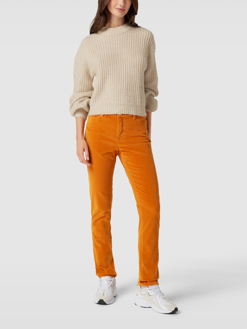 Slim Fit Jeans in Samt-Optik Modell 'Mary' in dunkelgelb