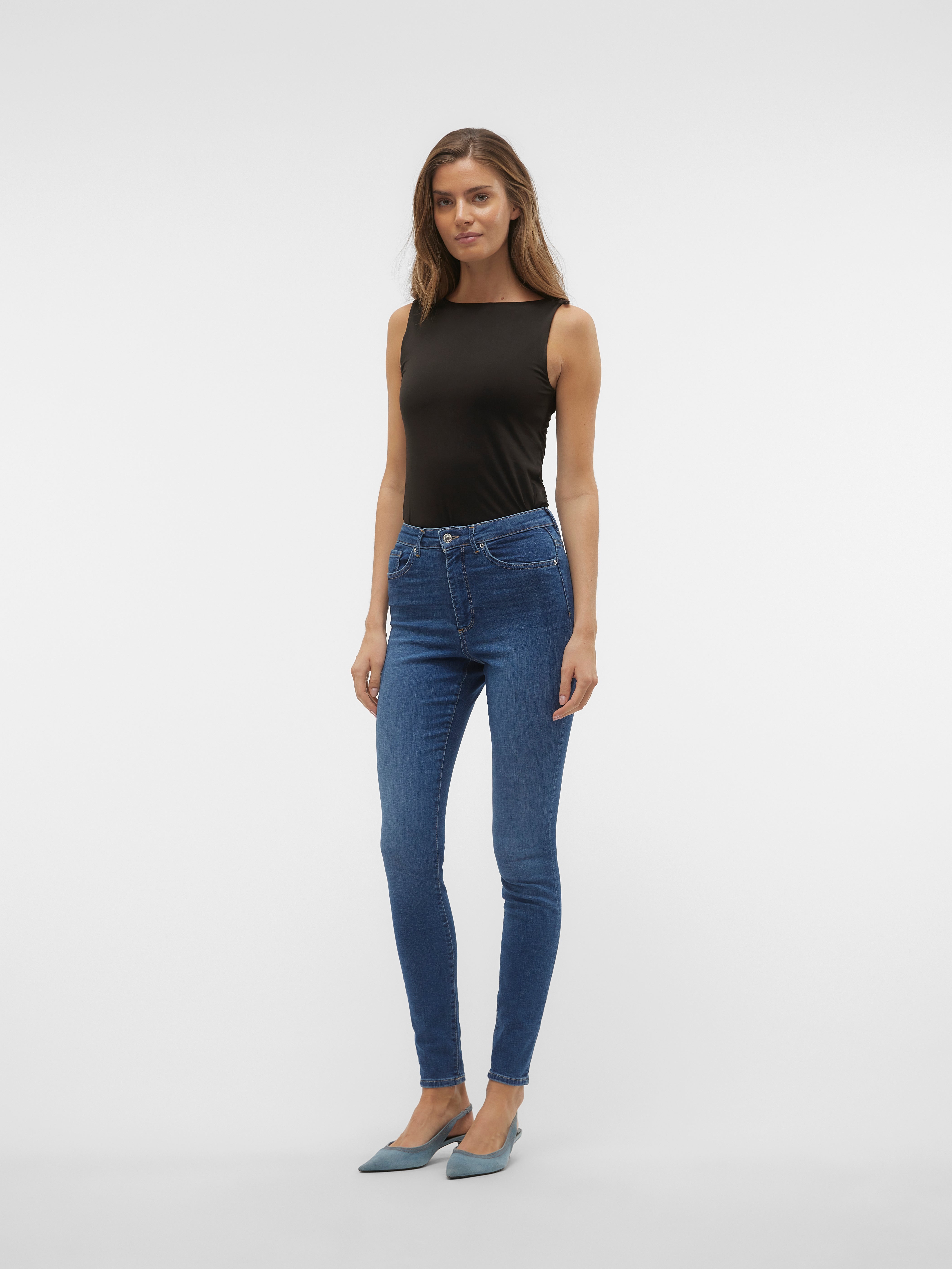 VMSOPHIA Hohe Taille Skinny Fit Jeans