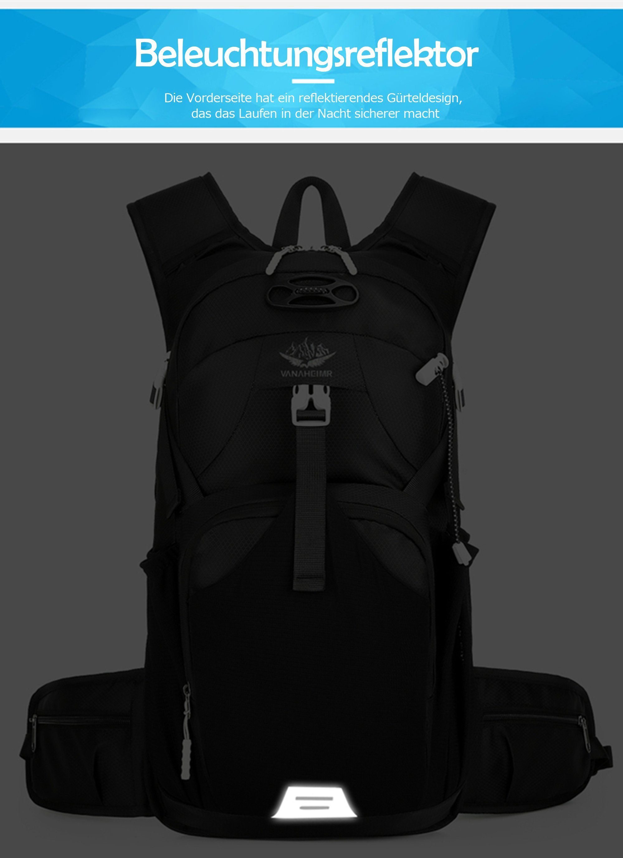 KUGI Wanderrucksack Wanderrucksack Herren Damen 20L,Wasserdichter Rucksack (Leicht Groß Reiserucksack, Trekkingrucksack mit Reflexstreifen), für Klettern Radfahren Bergsteigen Reisen