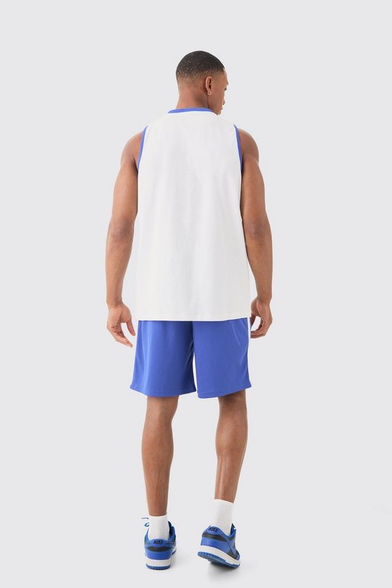 Oversize Mesh-Tanktop und Shorts mit lizenziertem Sonic The Hedgehog Print