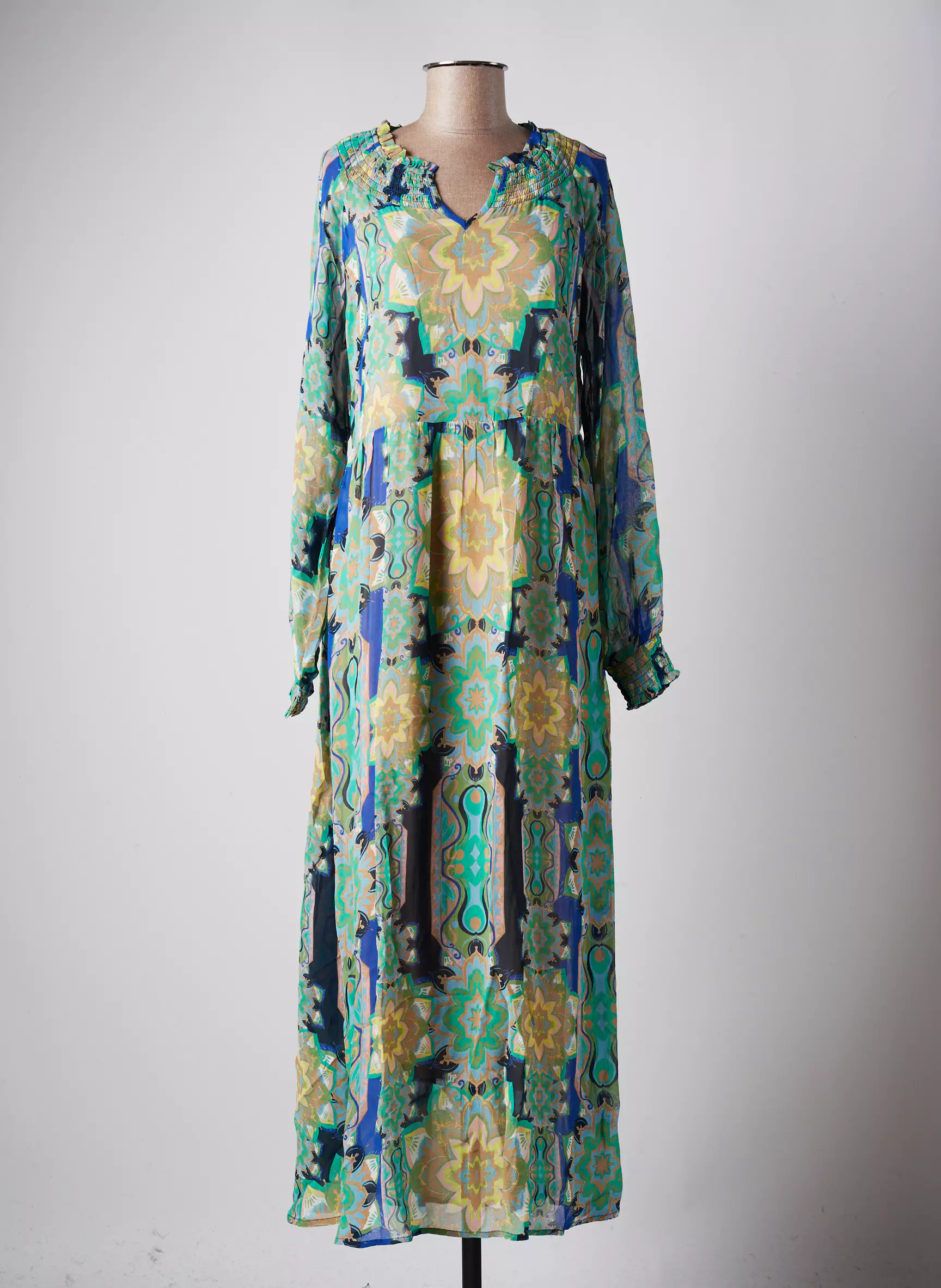 Cream Robes Longues Femme couleur vert