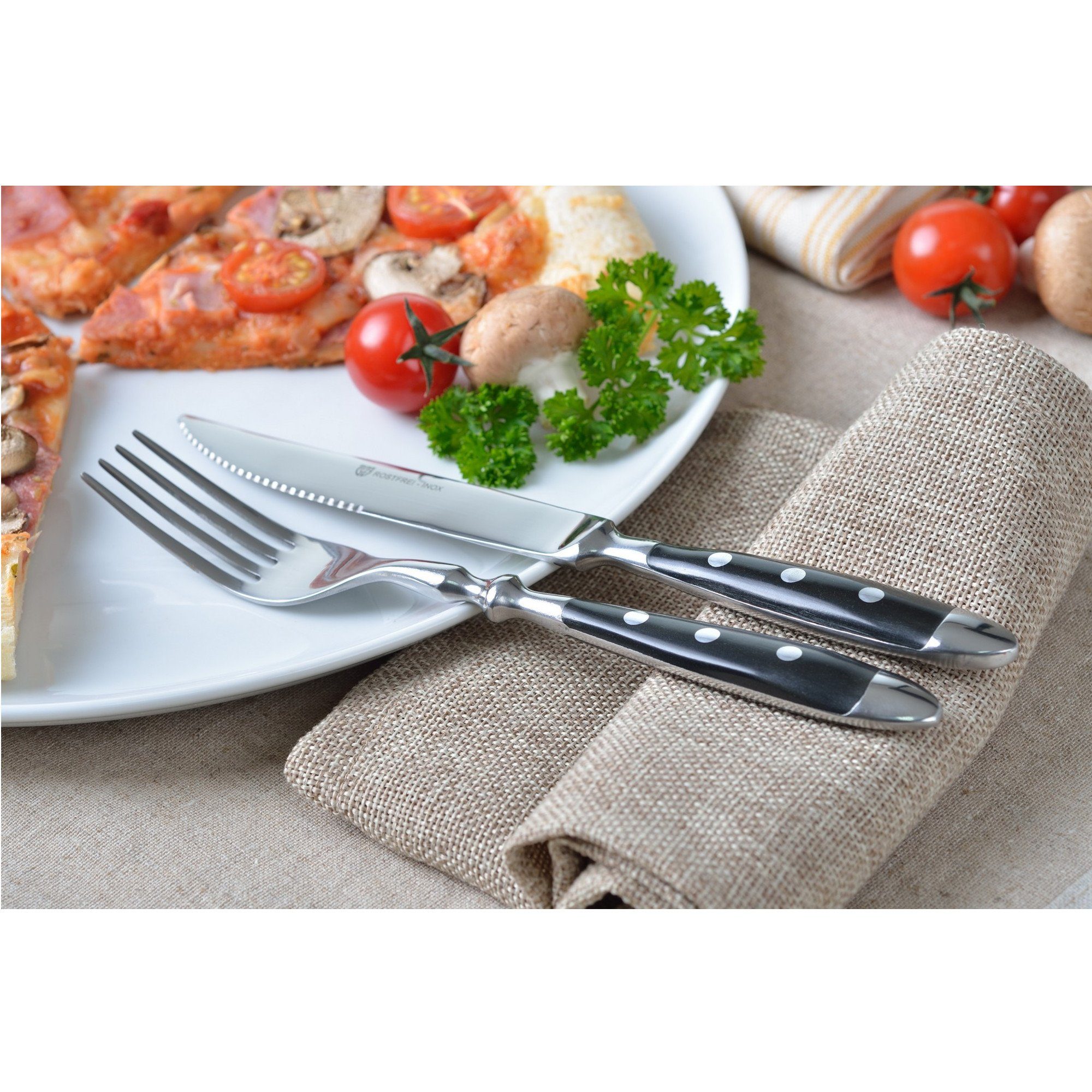 GRÄWE Steakmesser GRÄWE Steakmesser 6 Stück, Serie Nürnberg, schwarz
