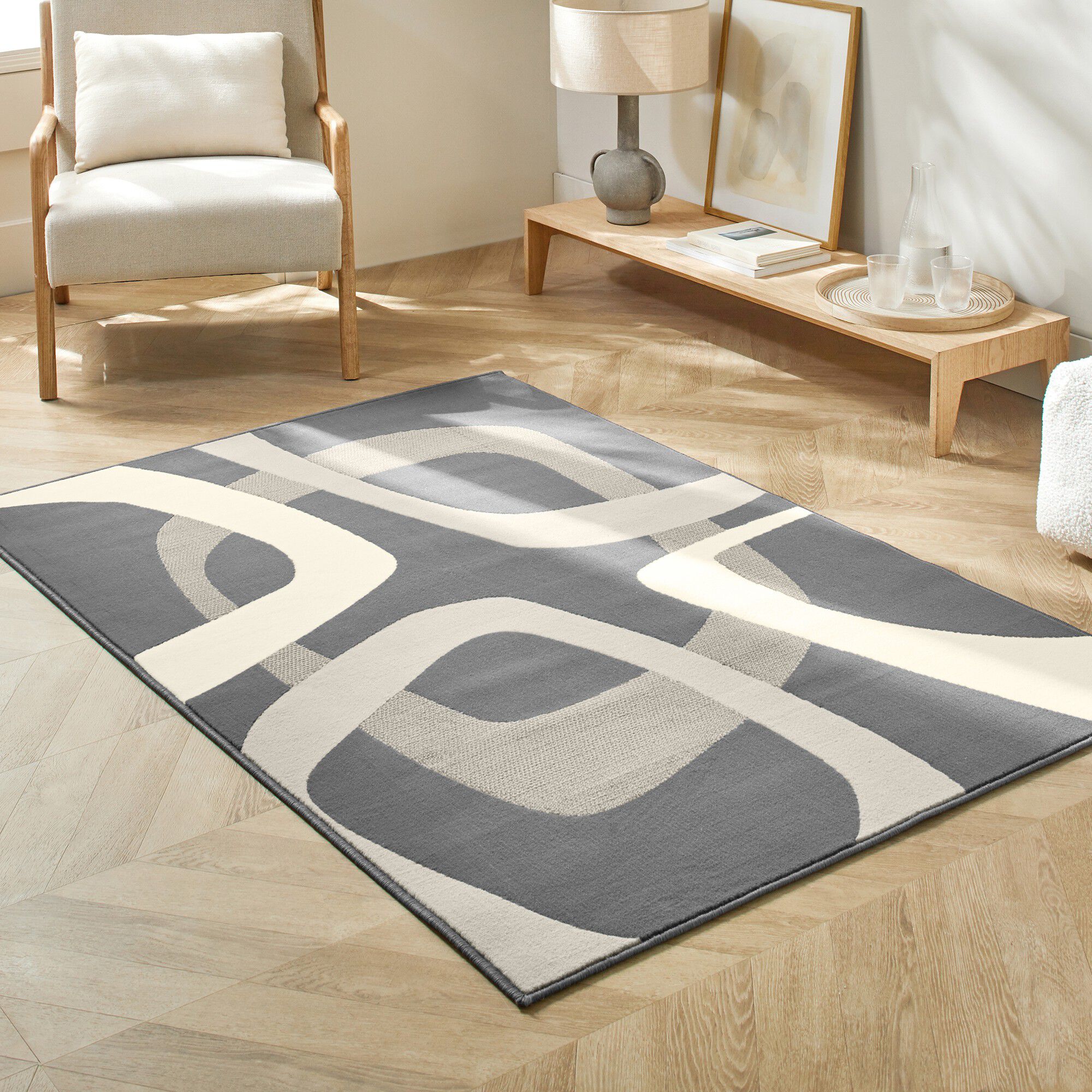Tapis rectangulaire motif rétro