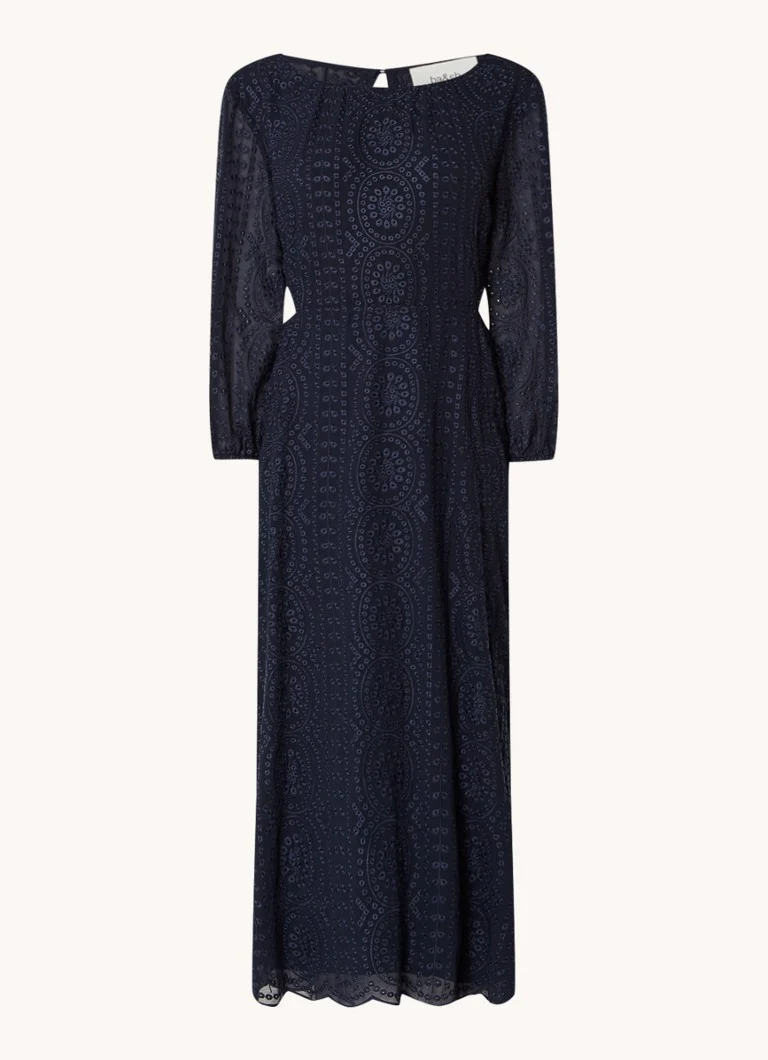 Vestido midi Bettina de ba&sh bordado con detalles calados.