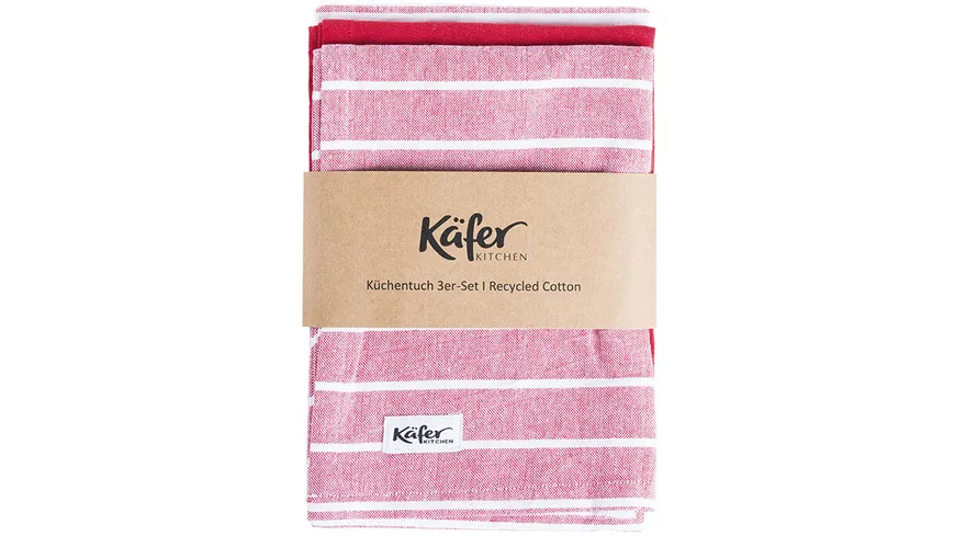 Käfer Geschirrtuch 3er Pack rot