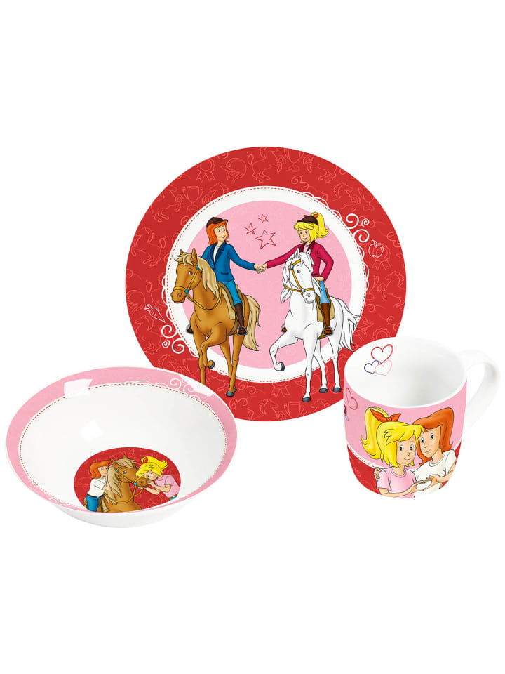 Geda Labels Kindergeschirr Bibi & Tina 3-teilig in Rosa - 24x9,8x14,5 günstig kaufen onesize