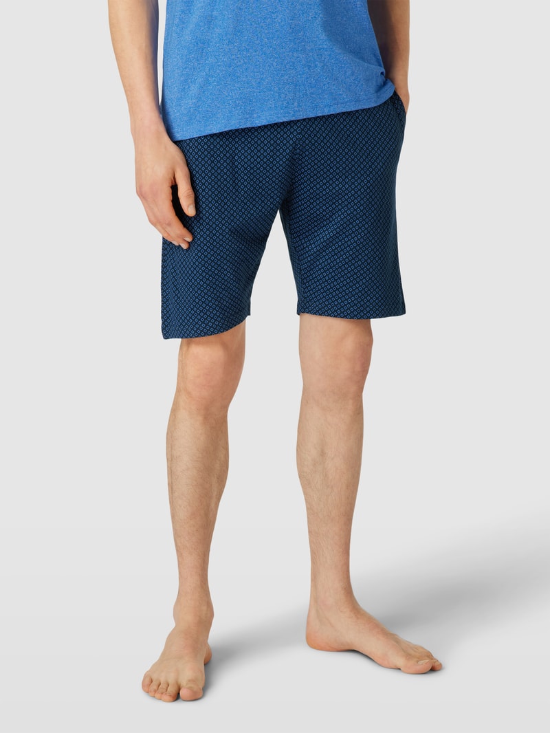Shorts mit Label-Print in dunkelblau