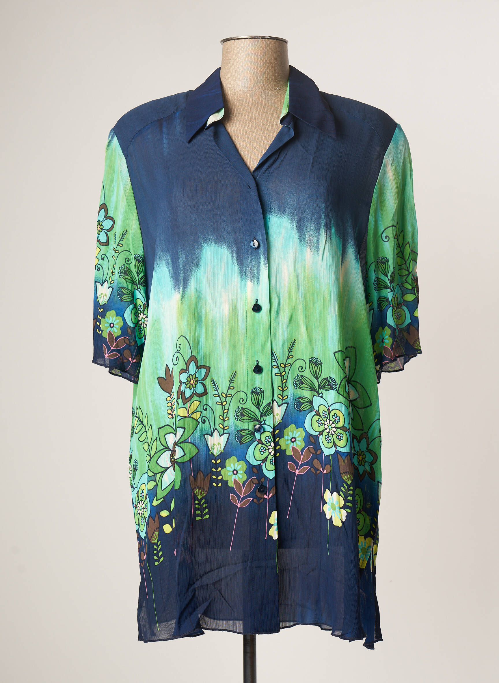 Chalou Tuniquemanchecourte Femme couleur bleu