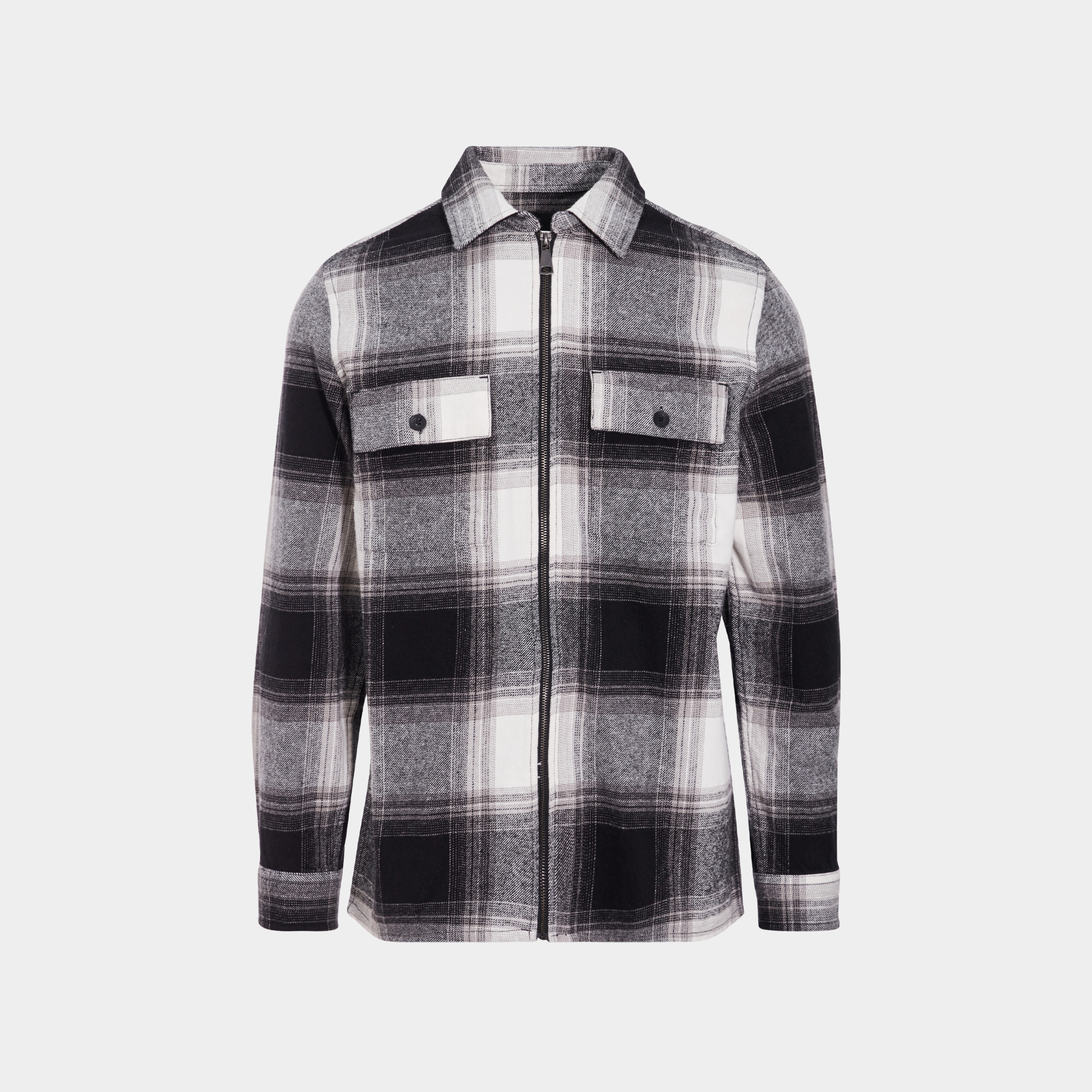 Surchemise manches longues zippée noir homme | La Halle