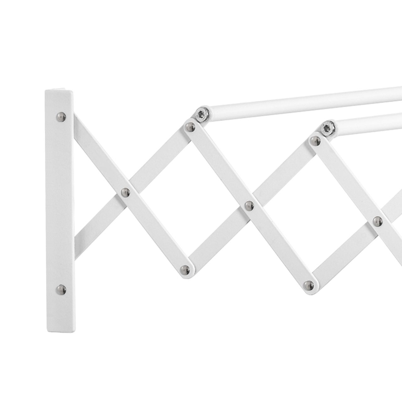 HOMCOM Wandtrockner Wäscheständer für Wandmontage Wandwäschetrockner ausziehbar klappbar platzsparender Wäschereck für kleine Haushalte für drinnen und draußen Metall Weiß 63,5 x 60 x 20 cm