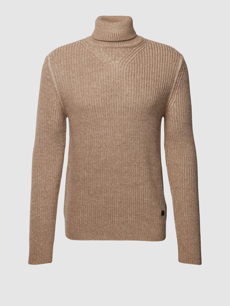 Strickpullover mit Rollkragen Modell 'Moulino' in camel