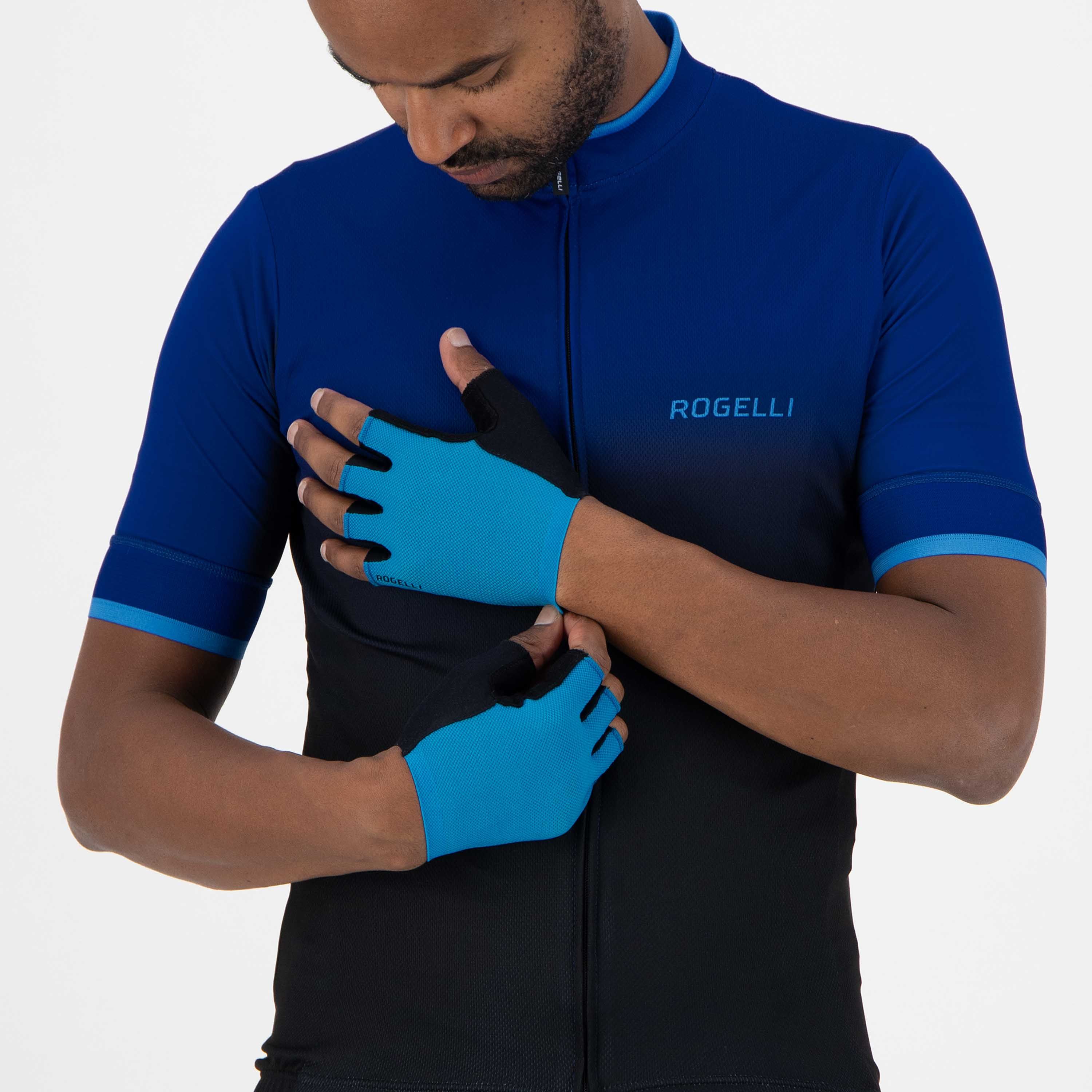 Rogelli Pure Blau Herren Fahrradhandschuhe