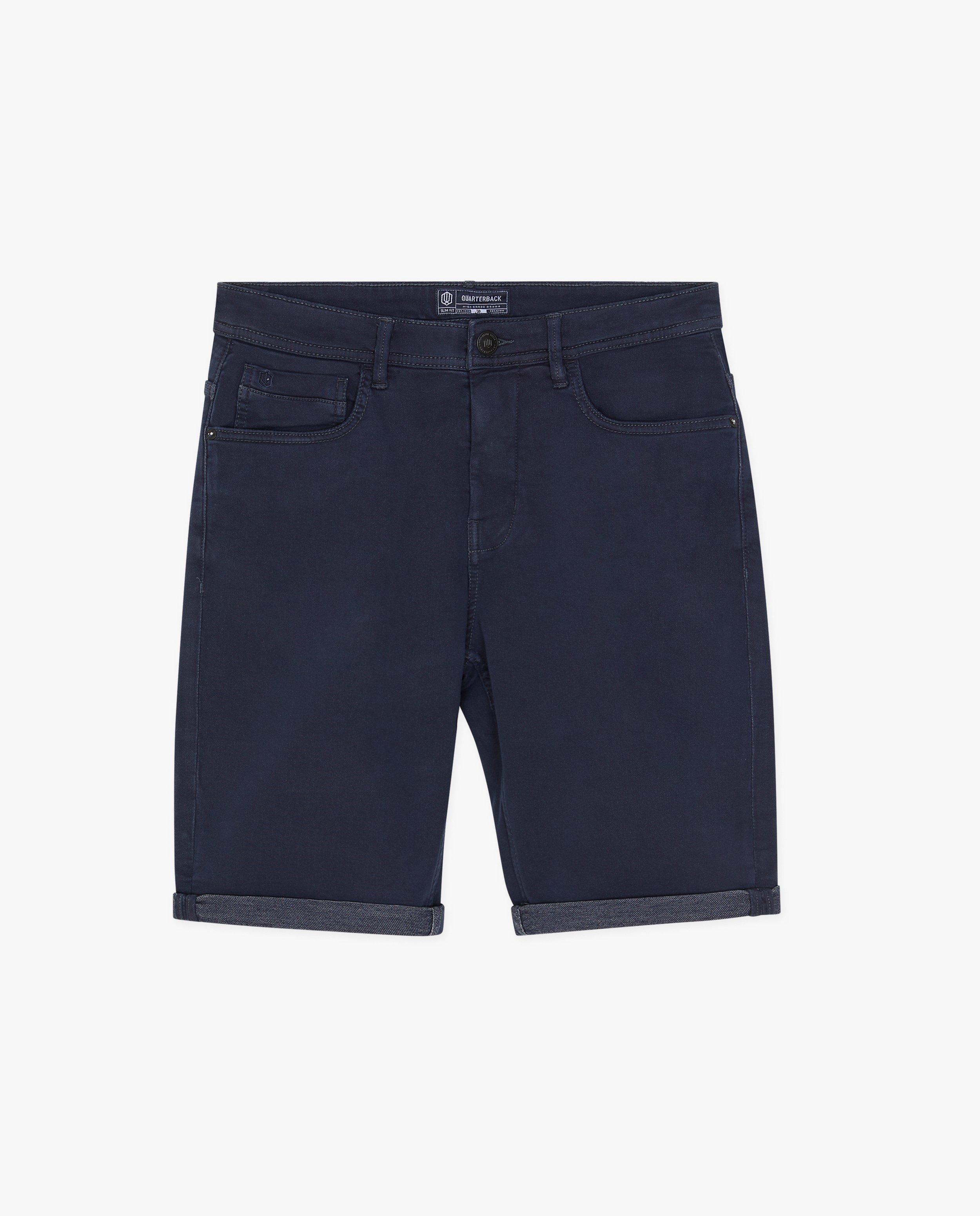 Pantaloni scurți de quarterback cu 5 buzunare, croială slim, albastru închis