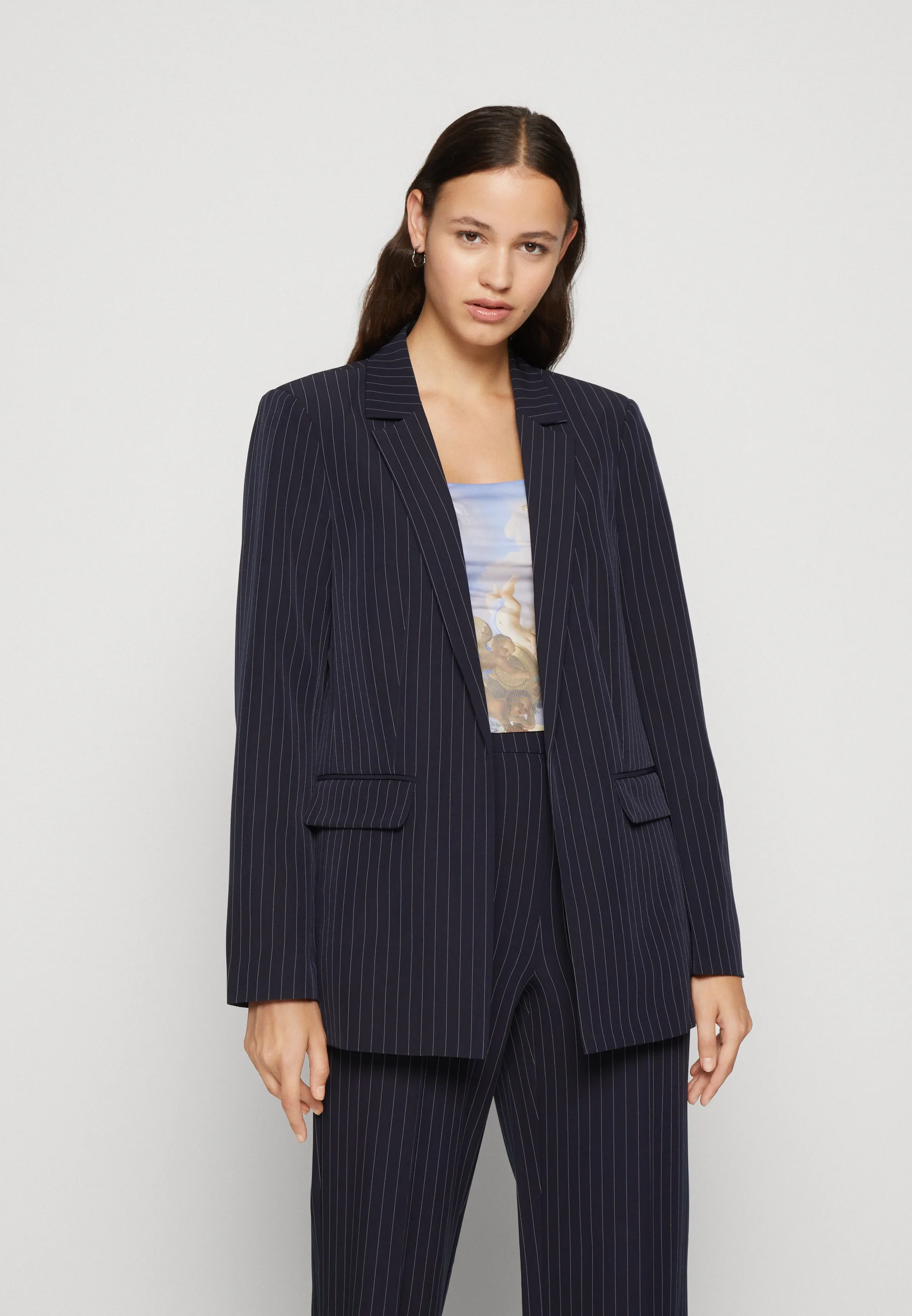 Piezas PCBOSSY LOOSE STRIPED BLAZER - Abrigo corto