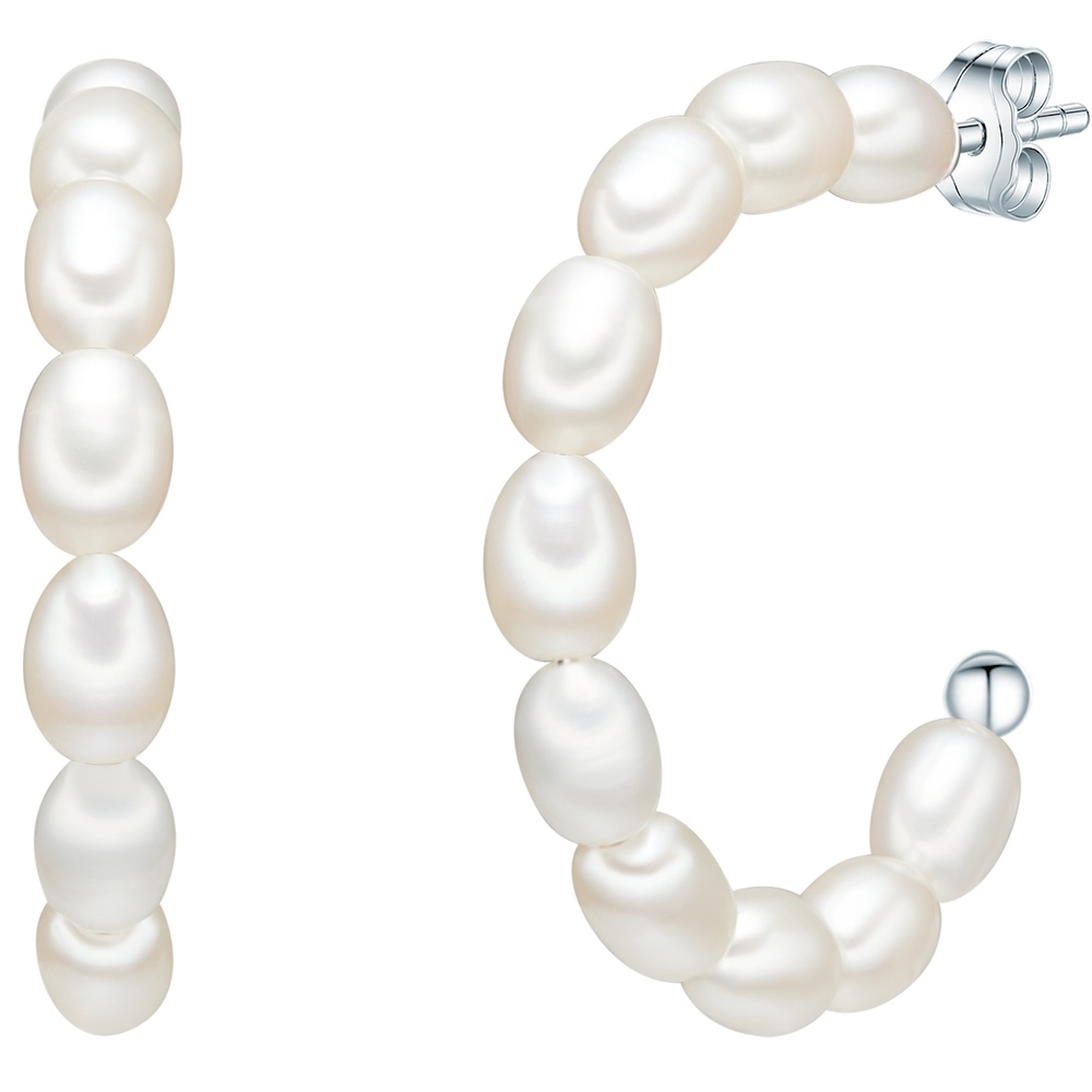 Valero Pearls Puce d'oreille en perle Perle de culture d'eau douce Perle de culture d'eau douce Boucles d'oreilles