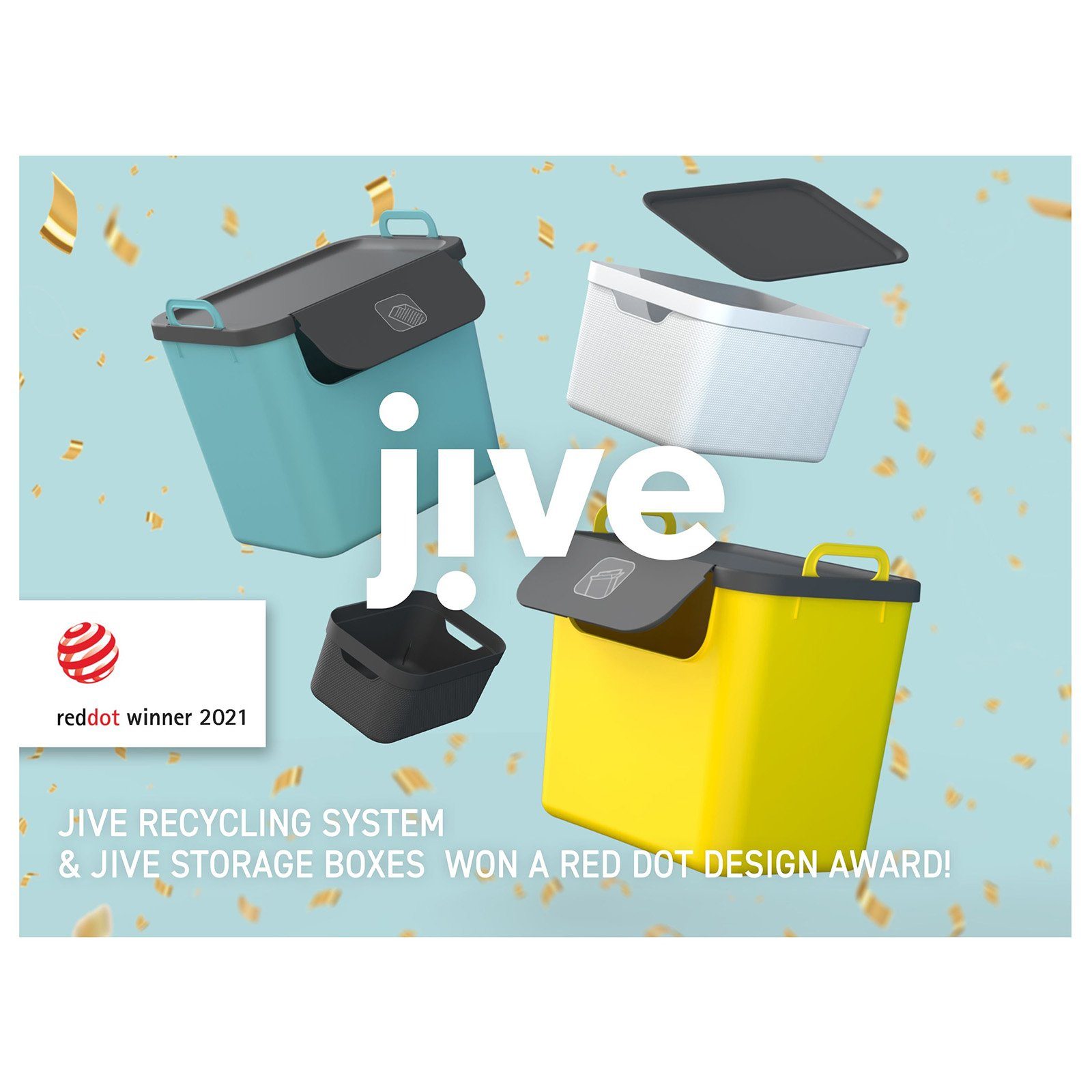 ROTHO Aufbewahrungsbox Jive Dekobox 3er- Set Aufbewahrungskorb 16l mit Deckel (Aufbewahrungsboxen, 3er-Set)