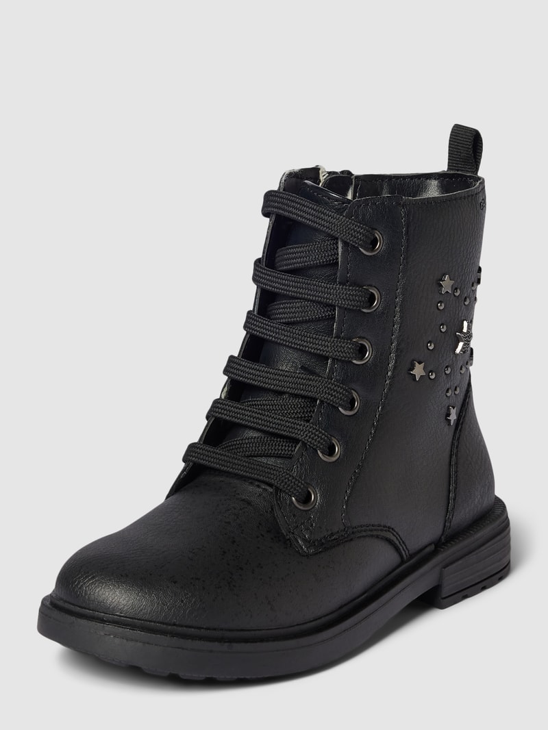 Schnürboots mit Zier-Applikationen Modell 'ECLAIR' in schwarz