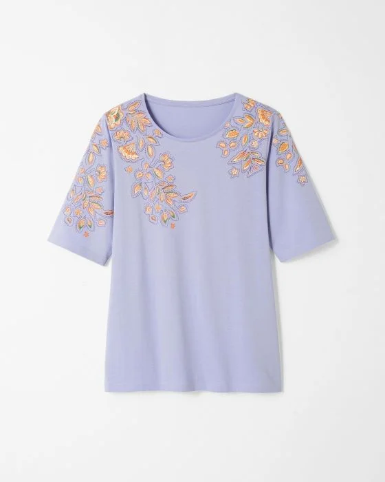 Tee-shirt imprimé placé floral
