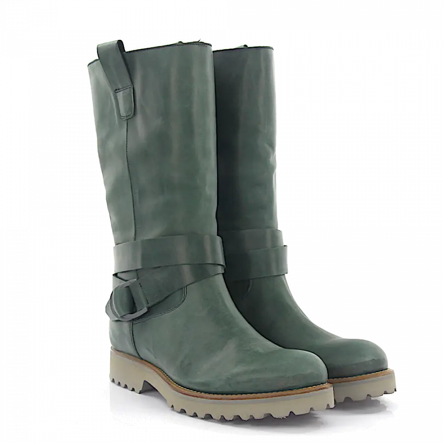 Budapester - Stiefel Kalbsleder grün - grün