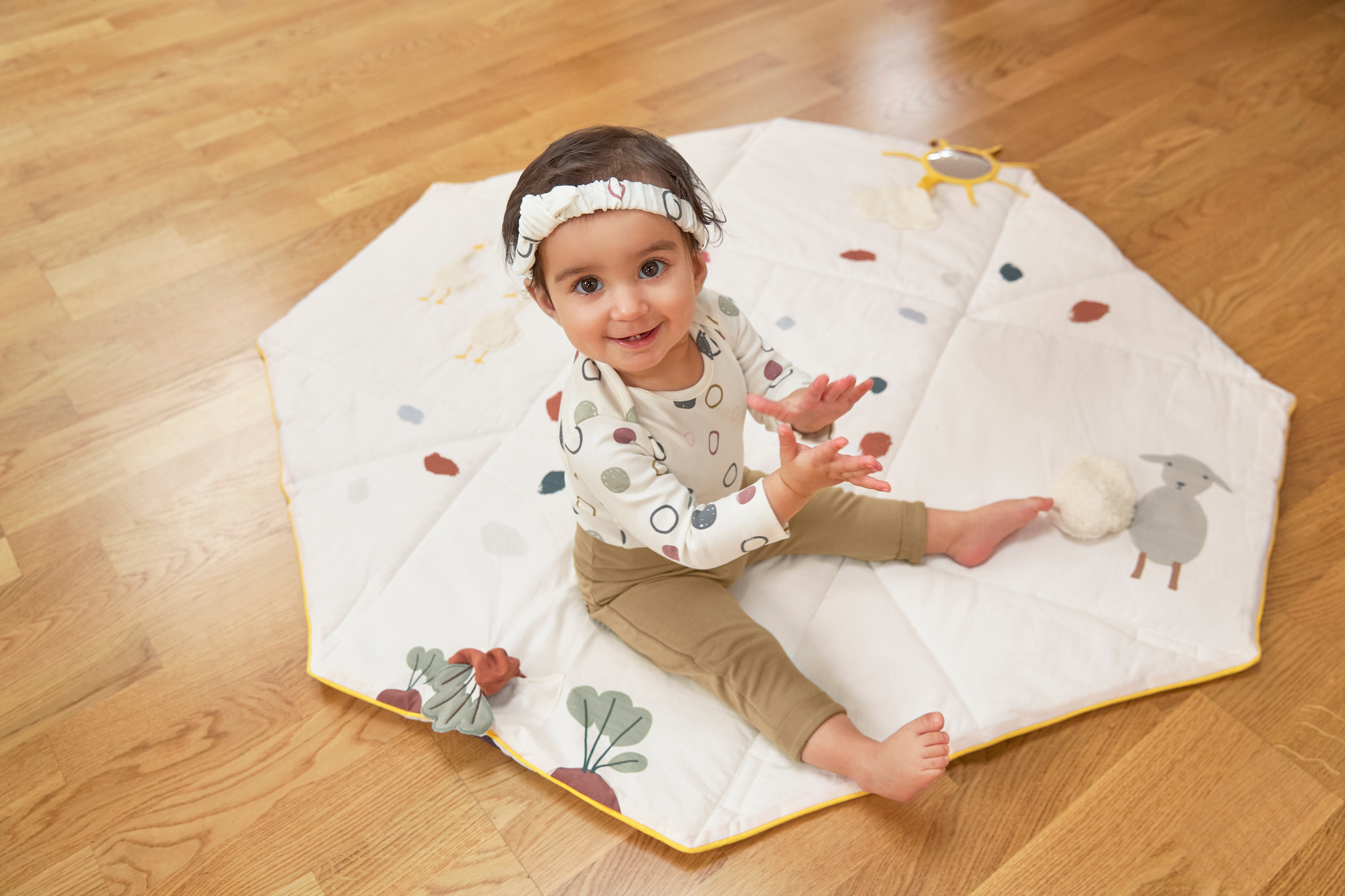 Baby Langarmshirts - Bio Baumwolle, Circles, Weiß