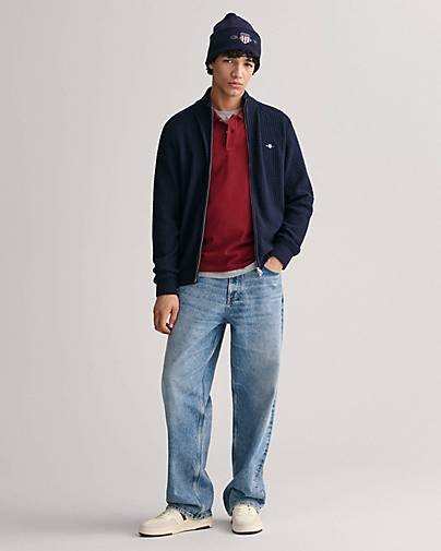 GANT Herren Strickjacke TEXTURE aus Bio-Baumwolle