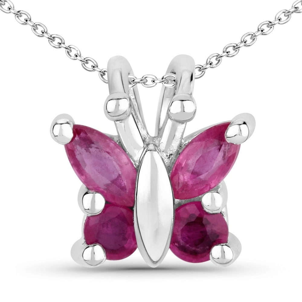 Rafaela Donata Chaîne Papillon Argent sterling Rubis en Argent Bijoux