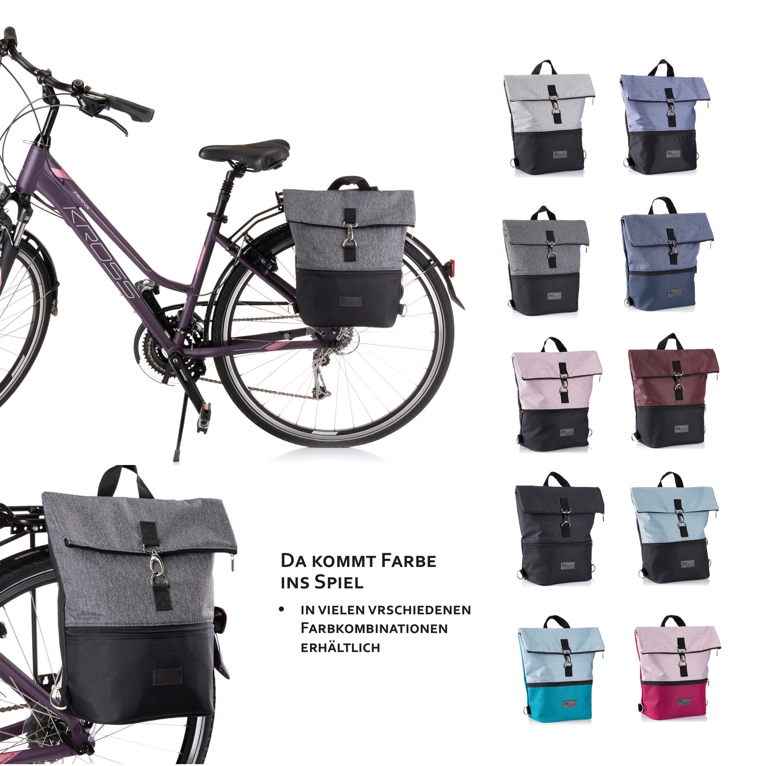 BambiniWelt by Rafael K. Fahrradtasche Fahrradtasche Gepäckträgertasche Rucksack Fahrradrucksack, Gepäckträgertasche/Fahrradrucksack