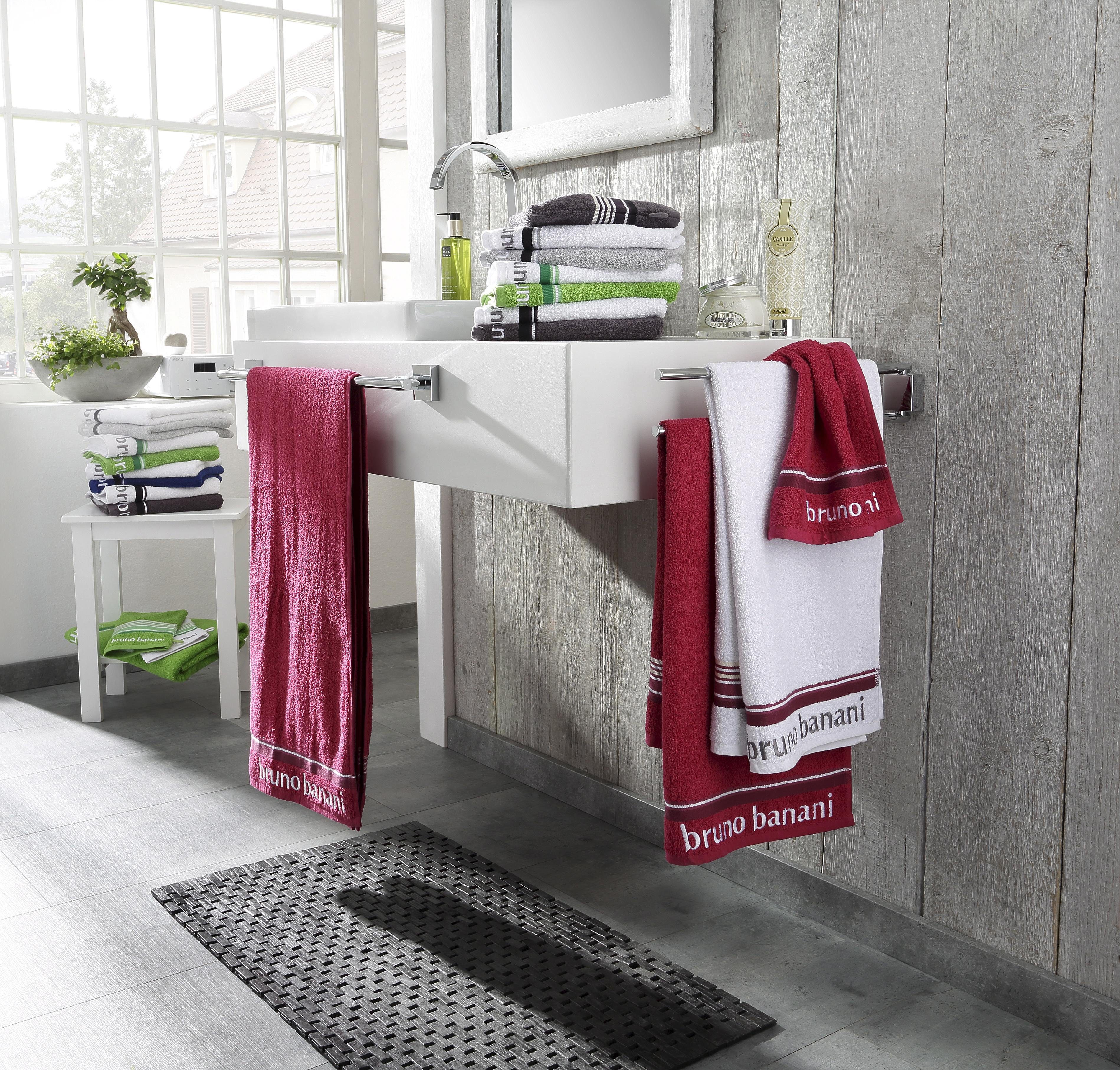 Bruno Banani Handtuch Set Maja, Walkfrottee, (Set, 7-tlg), mit Bordüre und Markenlogo, 7 teiliges Handtücher Set, 100% Baumwolle